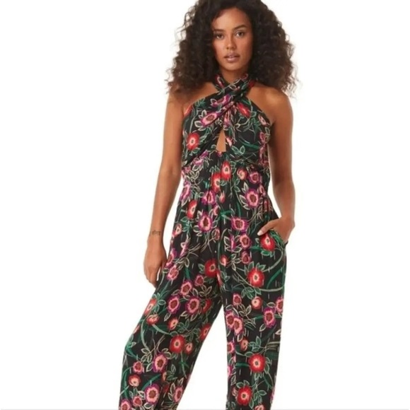 NWT Misa Los Angeles Floral Halter Jumpsuit | Large - Picture 1 of 8